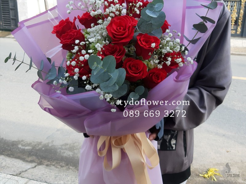 BÓ HOA CHÚC MỪNG BO2009 - Bó Hoa Hồng Đỏ