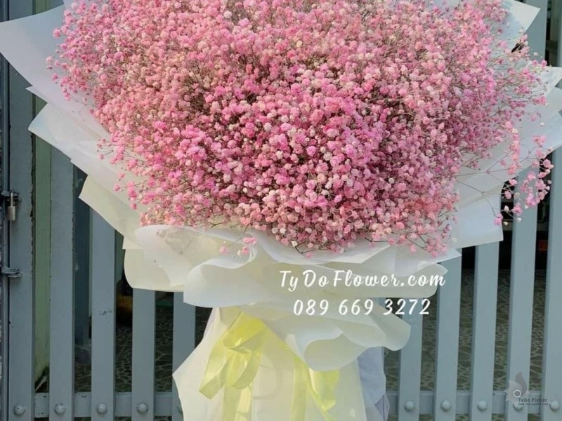 BÓ HOA CHÚC MỪNG BO7225 Bó Hoa Baby Hồng