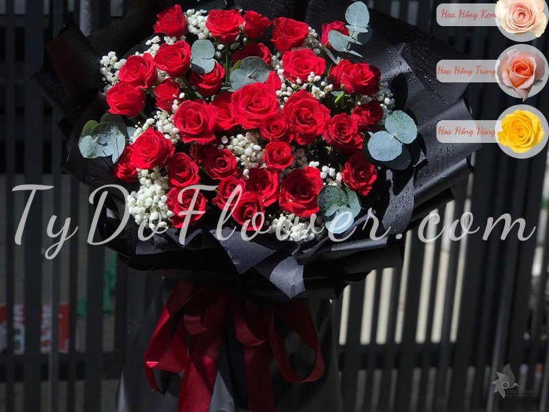 BÓ HOA CHÚC MỪNG BO102217 Bó Hoa Hồng Đỏ