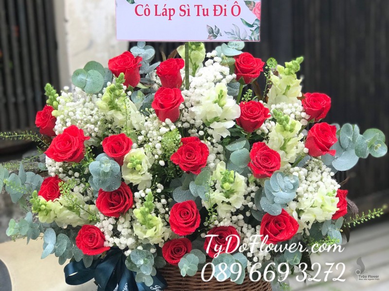 G122243 GIỎ HOA CHÚC MỪNG KHAI TRƯƠNG