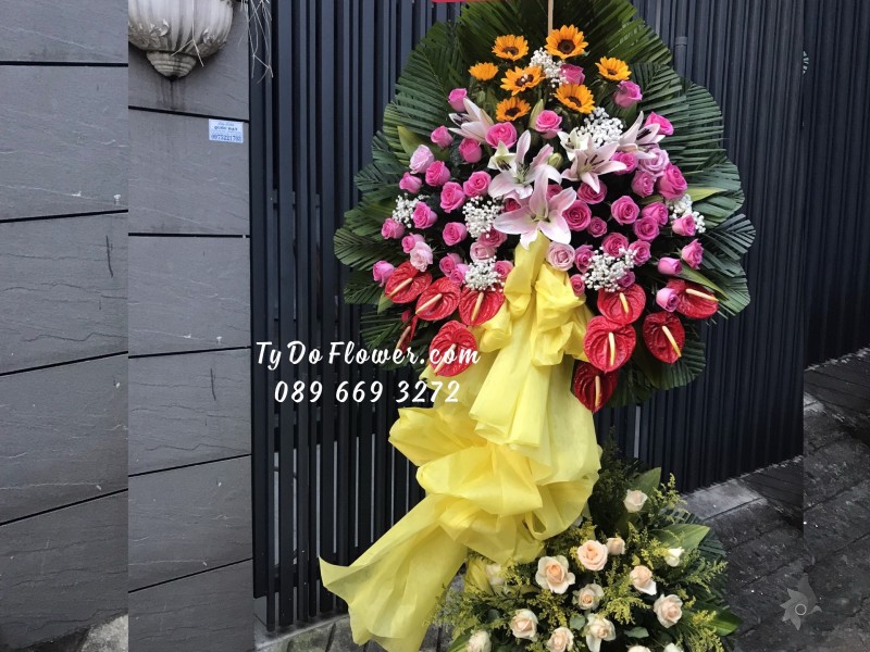 KCM122246 KỆ HOA CHÚC MỪNG ĐẠI HỘI