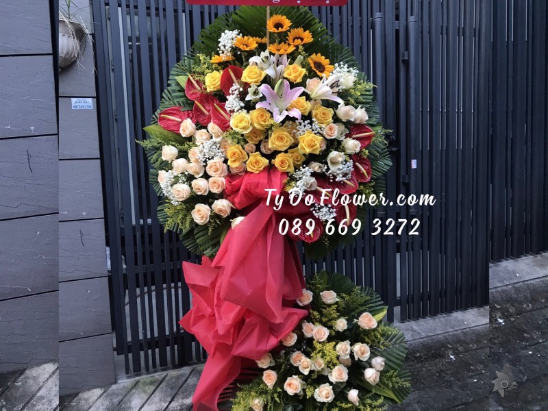 KCM122247 KỆ HOA CHÚC MỪNG ĐẠI HỘI