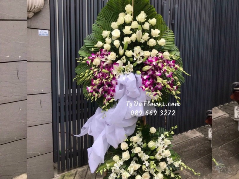 KCB122295 KỆ HOA TANG HOA VIẾNG