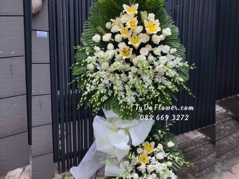 KCB122296 KỆ HOA TANG HOA VIẾNG