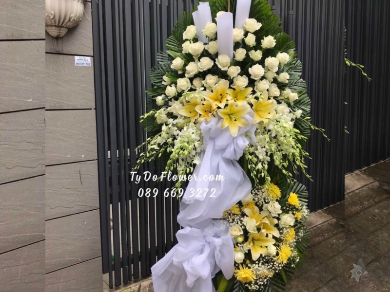 KCB122298 KỆ HOA TANG HOA VIẾNG