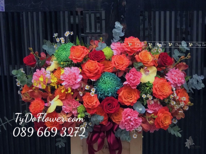 G0123190 GIỎ HOA CHÚC MỪNG