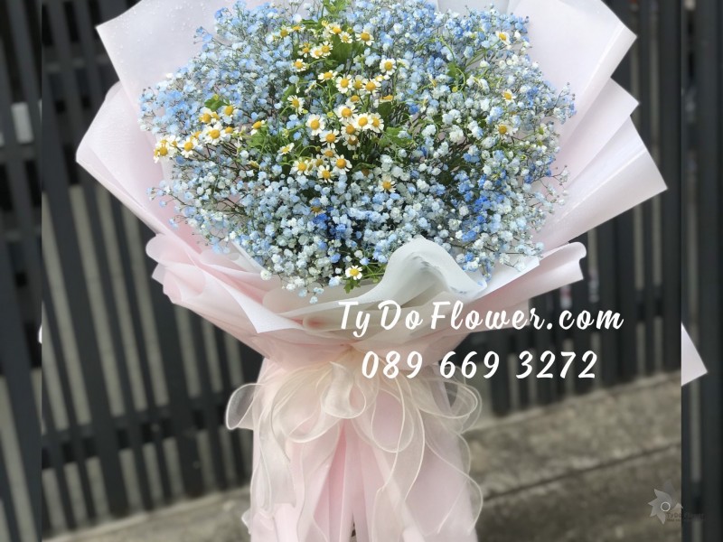 B0123202 BÓ HOA BABY HOA CHÚC MỪNG