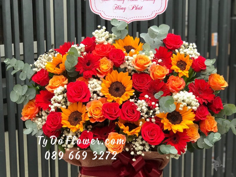 G0123271 GIỎ HOA CHÚC MỪNG KHAI TRƯƠNG