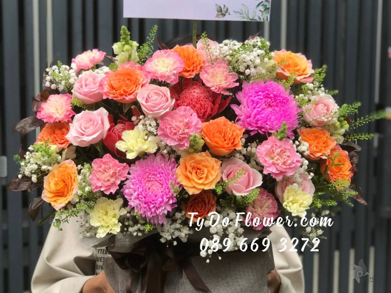 G0123277 GIỎ HOA CHÚC MỪNG