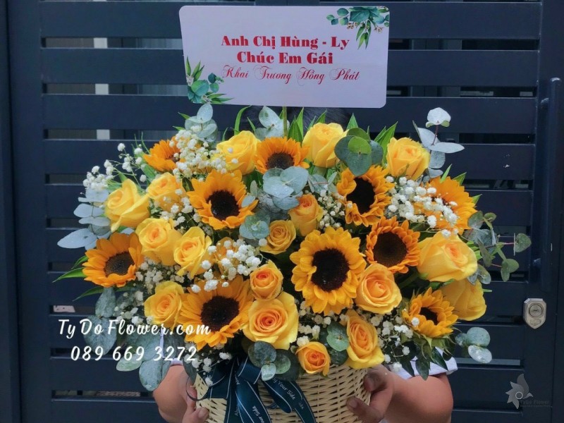 G0323445 GIỎ HOA CHÚC MỪNG KHAI TRƯƠNG