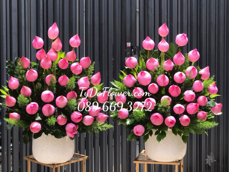 BI0423560 BÌNH HOA SEN HỒNG