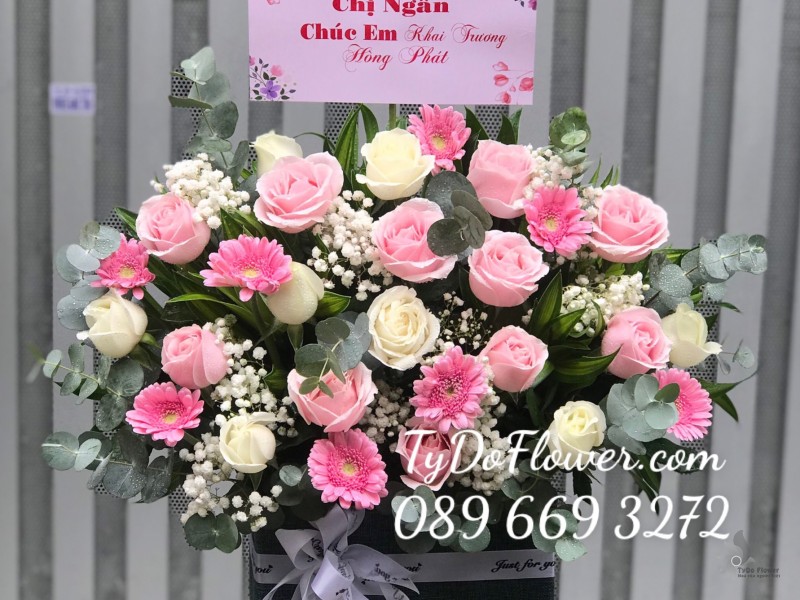 G0423570 GIỎ HOA CHÚC MỪNG KHAI TRƯƠNG