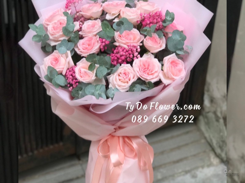 B0523640 BÓ HOA HỒNG PINK OHARA ROSES