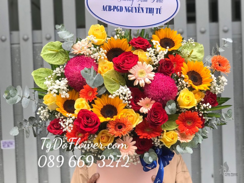 G0523689 GIỎ HOA CHÚC MỪNG KHAI TRƯƠNG KIM PHÁT