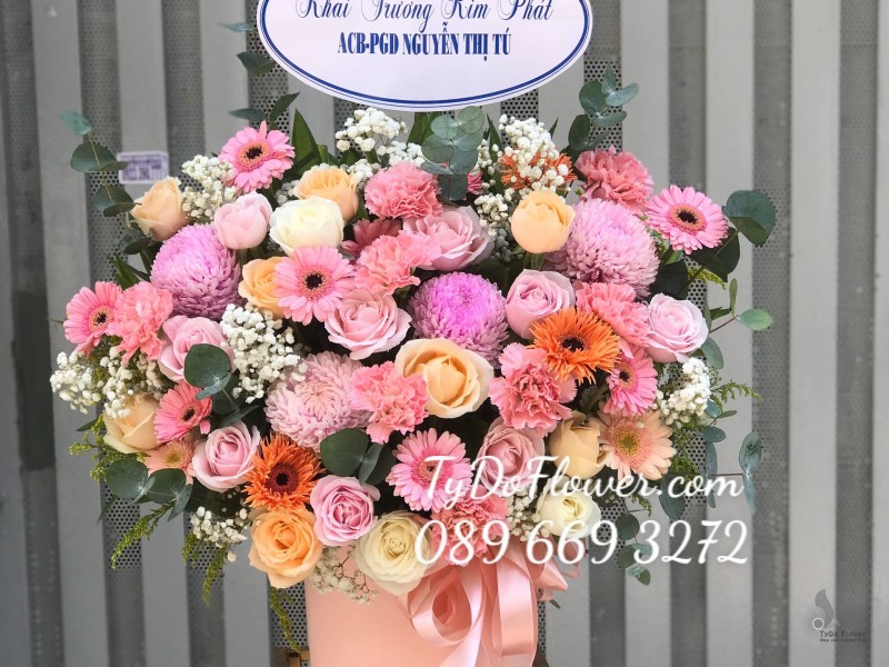 G0523691 GIỎ HOA CHÚC MỪNG KHAI TRƯƠNG KIM PHÁT