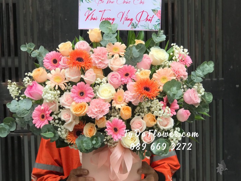 G0623717 GIỎ HOA CHÚC MỪNG KHAI TRƯƠNG HỒNG PHÁT