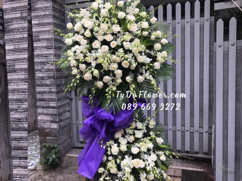 KCB0823887 KỆ HOA TANG LỄ VÒNG HOA CHIA BUỒN Hoa Thành Kính Phân Ưu 