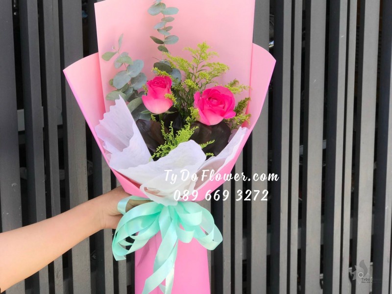 B11231162 ĐẶT TỪ 20 BÓ HOA HỒNG thiết kế 02 bông