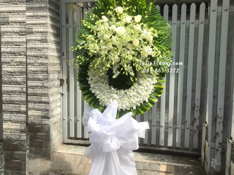 KCB11231179 KỆ HOA TANG LỄ VÒNG HOA CHIA BUỒN Kính Viếng Ông