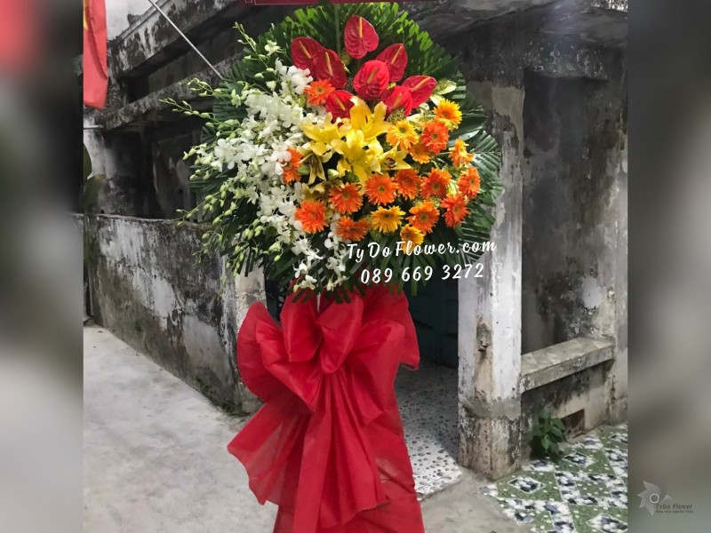 KCM02241380 KỆ HOA CHÚC MỪNG Năm Mới Phát Tài Phát Lộc