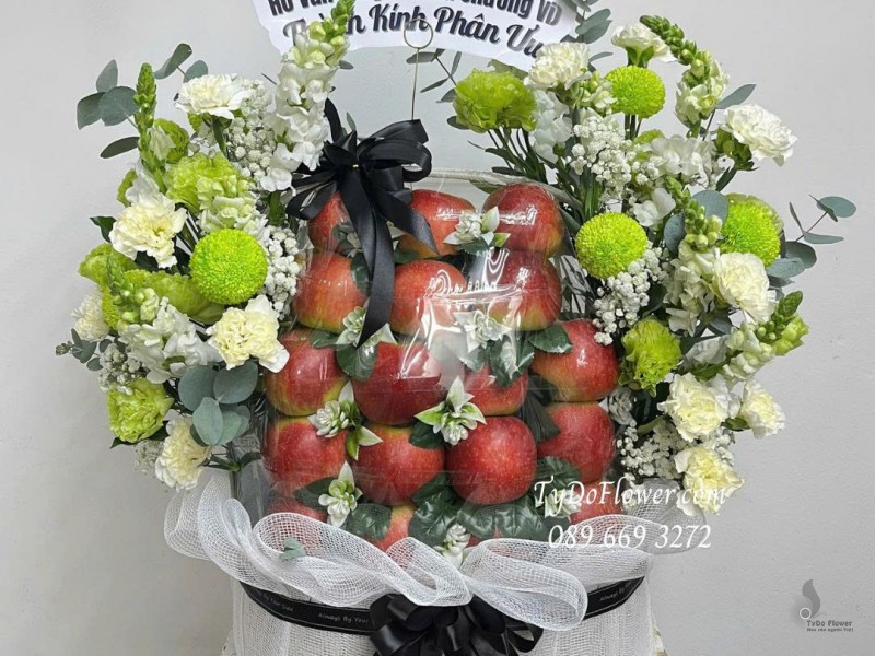 G0925756 GIỎ HOA TRÁI CÂY TANG LỄ CHIA BUỒN Thành Kính Phân Ưu