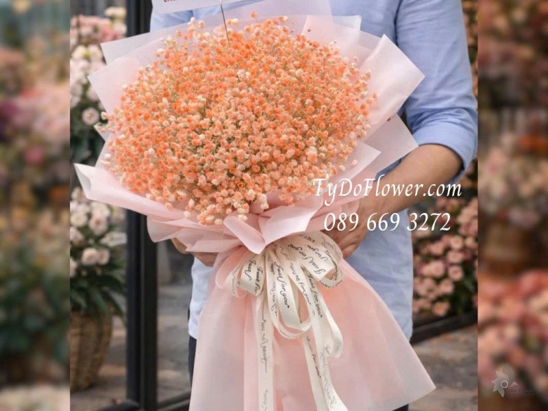 B0126056 Bó Hoa Baby Hồng Hoa Valentine