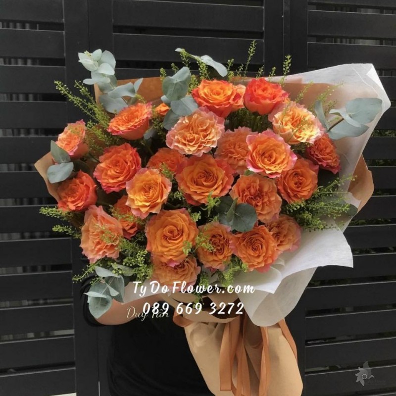 BÓ HOA CHÚC MỪNG BO7220 - Bó Hoa Hồng Cam