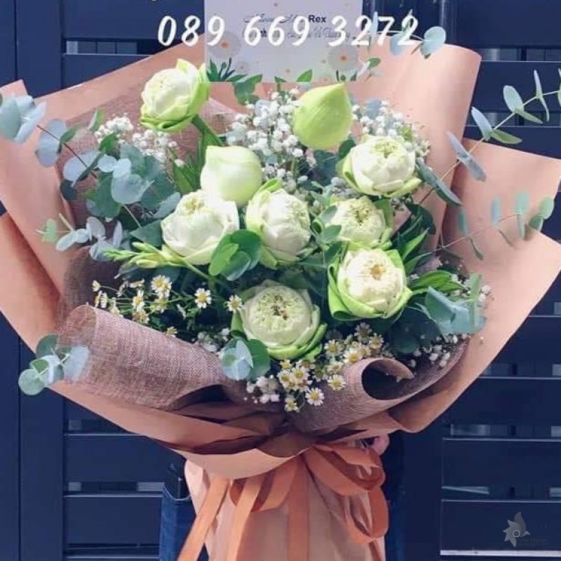 BÓ HOA CHÚC MỪNG BO72212 Bó Hoa Sen Trắng