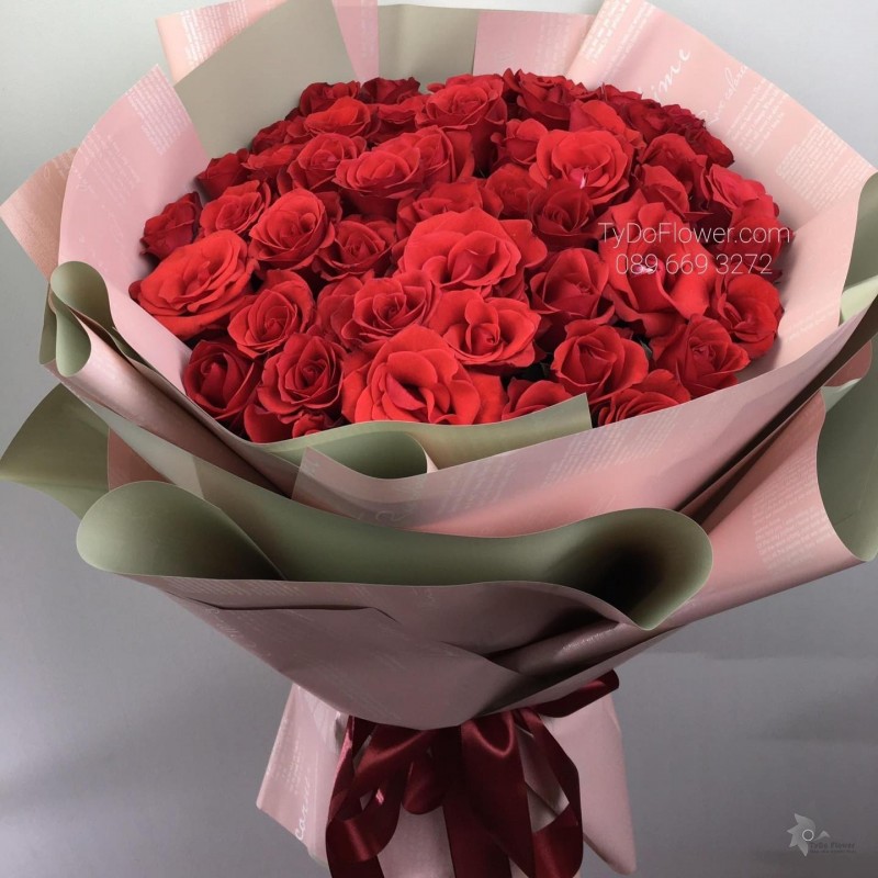 BÓ HOA CHÚC MỪNG BO72213 Bó Hoa Hồng Đỏ