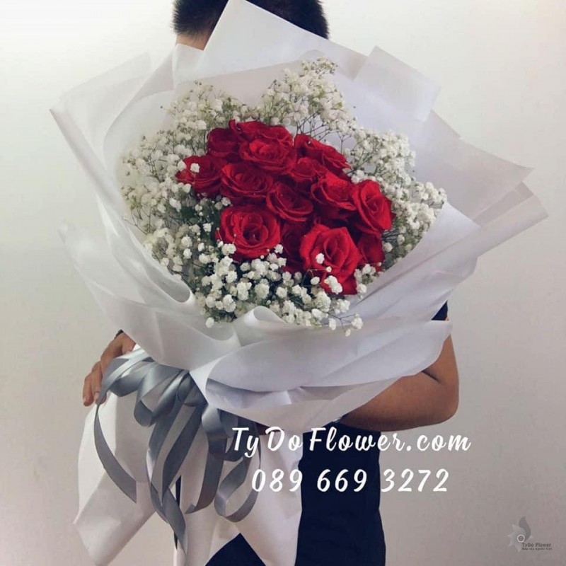 BÓ HOA CHÚC MỪNG BO72218 Bó Hoa Hồng Đỏ