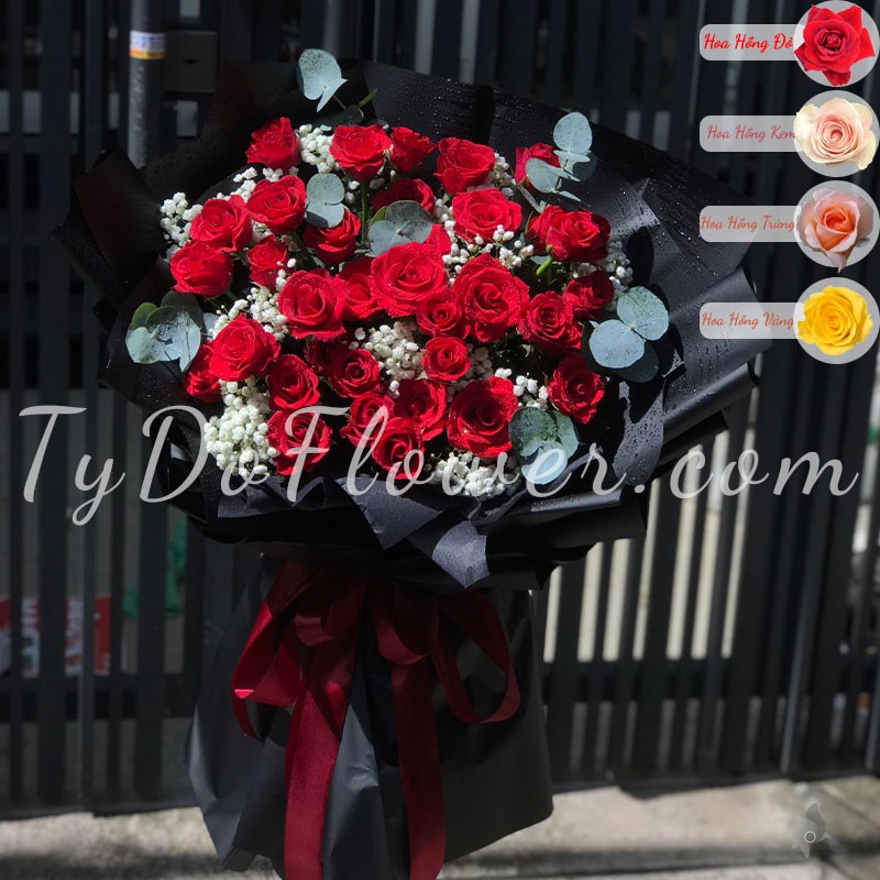 BÓ HOA CHÚC MỪNG BO102217 Bó Hoa Hồng Đỏ