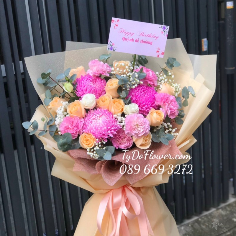 B122205 BÓ HOA CHÚC MỪNG SINH NHẬT