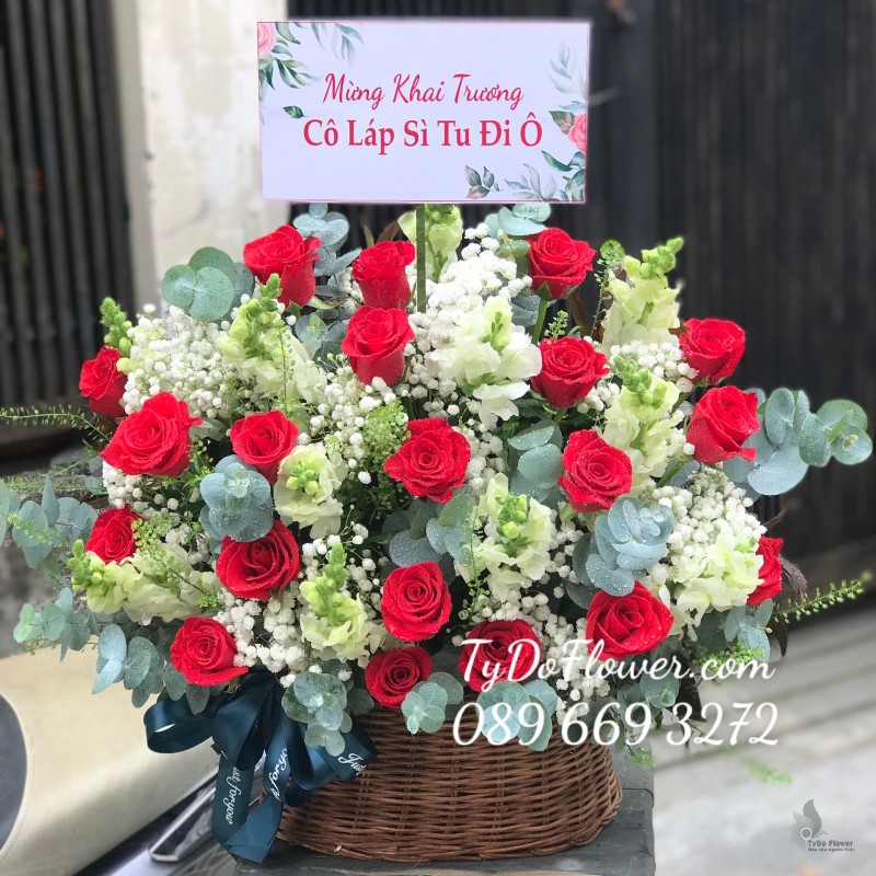 G122243 GIỎ HOA CHÚC MỪNG KHAI TRƯƠNG