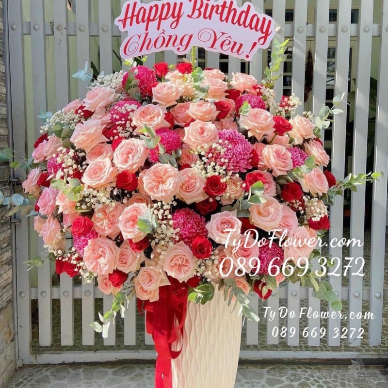 BI122252 BÌNH HOA CHÚC MỪNG SINH NHẬT