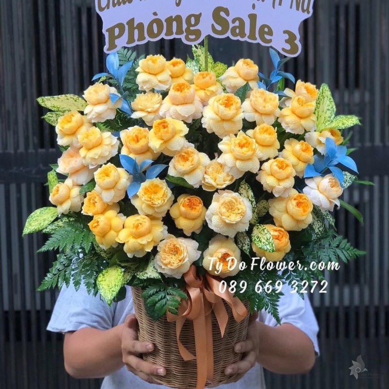 G122257 GIỎ HOA CHÚC MỪNG SINH NHẬT Giỏ Hoa Hồng Juliet