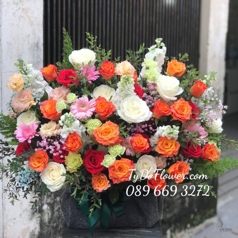 G122275 GIỎ HOA CHÚC MỪNG