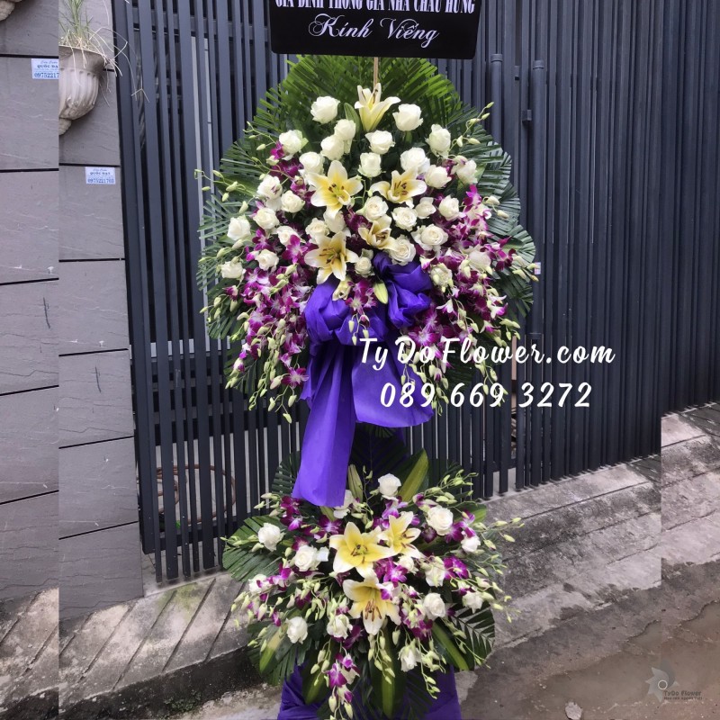 KCB122282 KỆ HOA TANG HOA VIẾNG