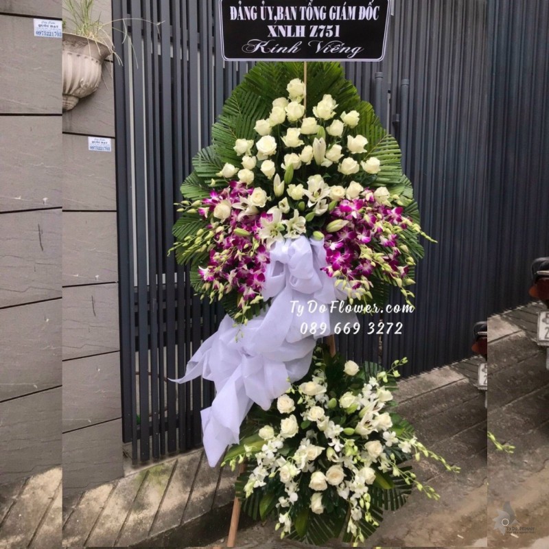 KCB122295 KỆ HOA TANG HOA VIẾNG