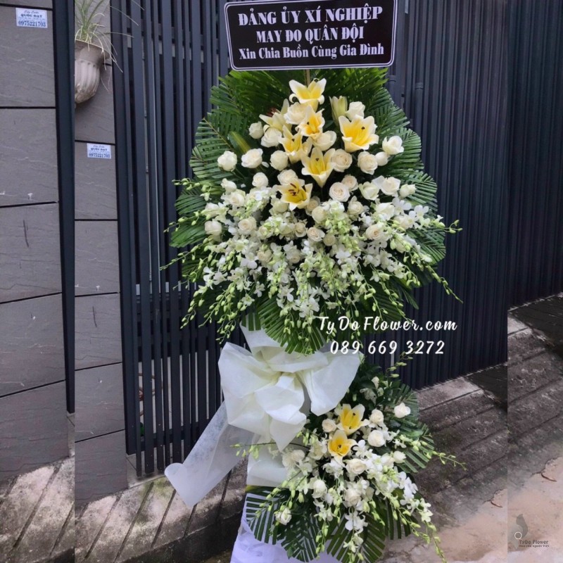 KCB122296 KỆ HOA TANG HOA VIẾNG