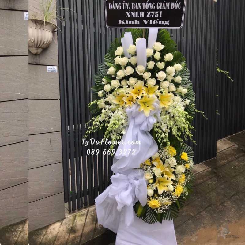 KCB122298 KỆ HOA TANG HOA VIẾNG