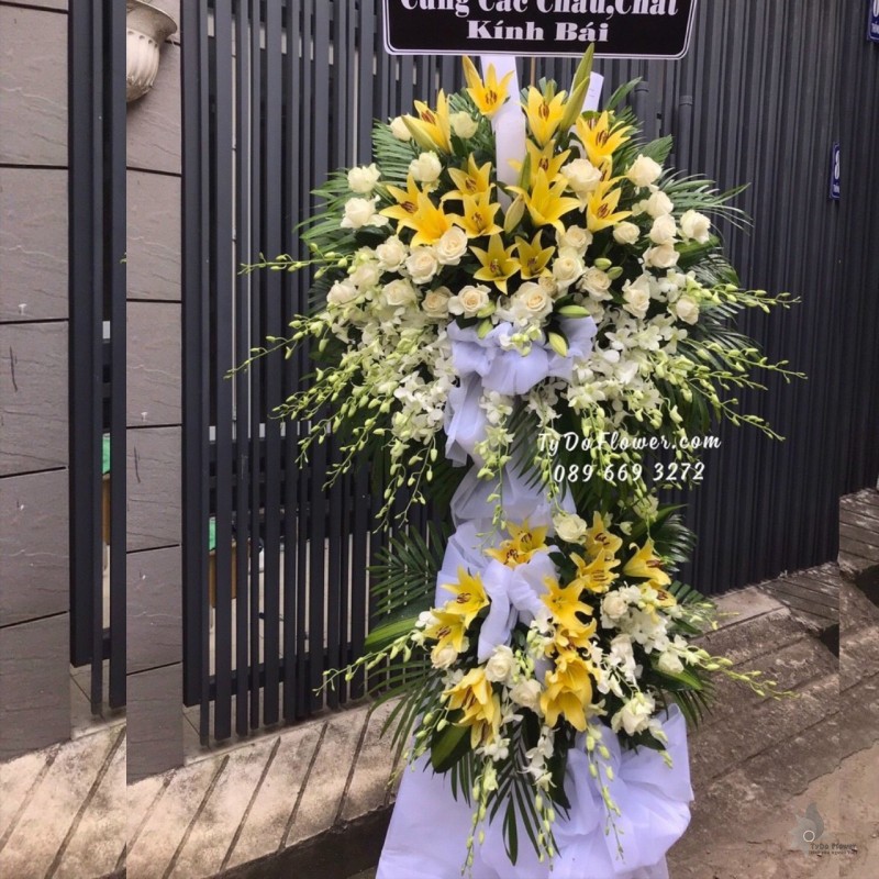 KCB1222110 KỆ HOA TANG HOA VIẾNG