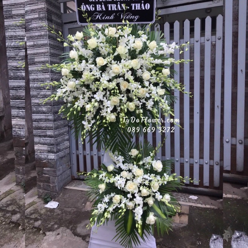 KCB1222130 KỆ HOA TANG HOA VIẾNG