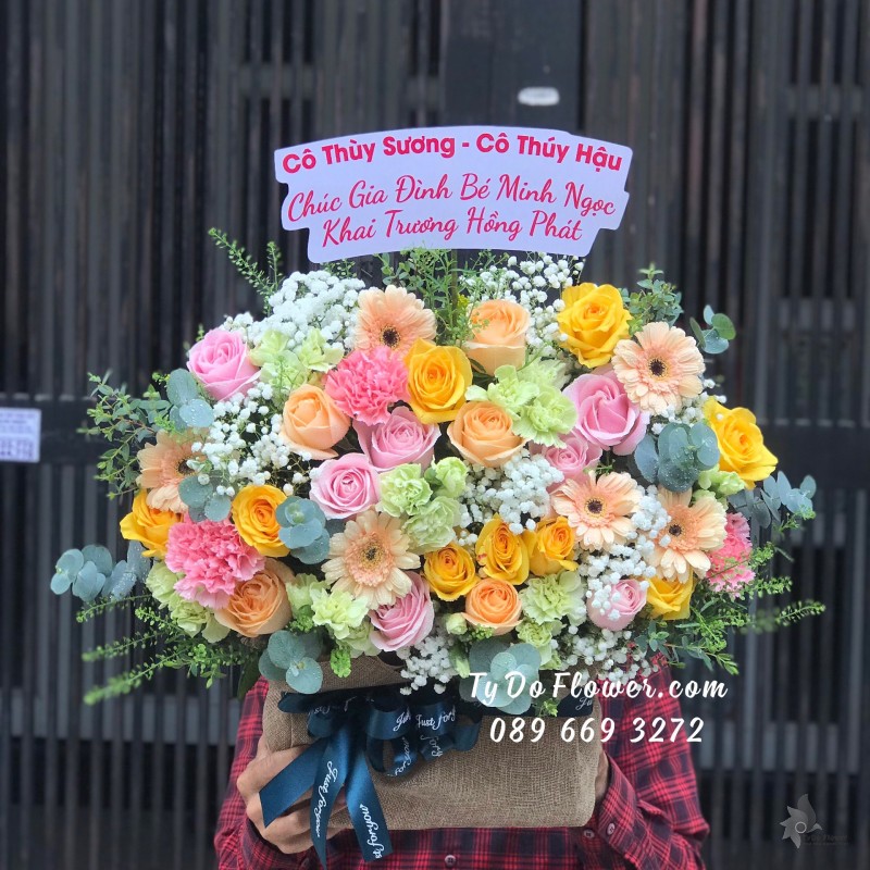 G1222143 GIỎ HOA CHÚC MỪNG KHAI TRƯƠNG