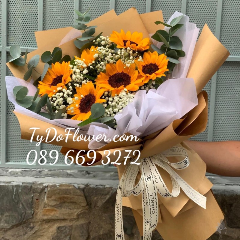 B1222165 BÓ HOA HƯỚNG DƯƠNG HOA CHÚC MỪNG