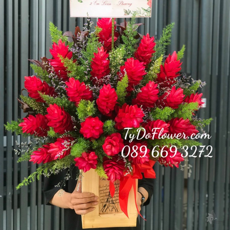 G1222171 GIỎ HOA HẠNH PHÚC HOA CHÚC MỪNG