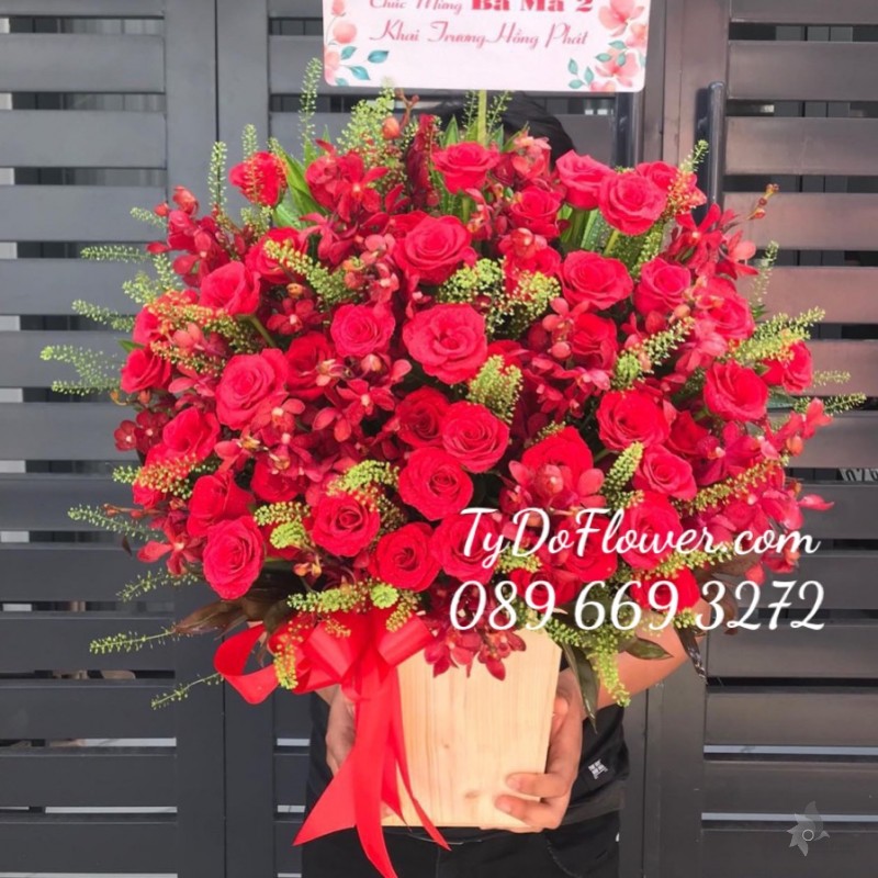 G1222172 GIỎ HOA CHÚC MỪNG KHAI TRƯƠNG