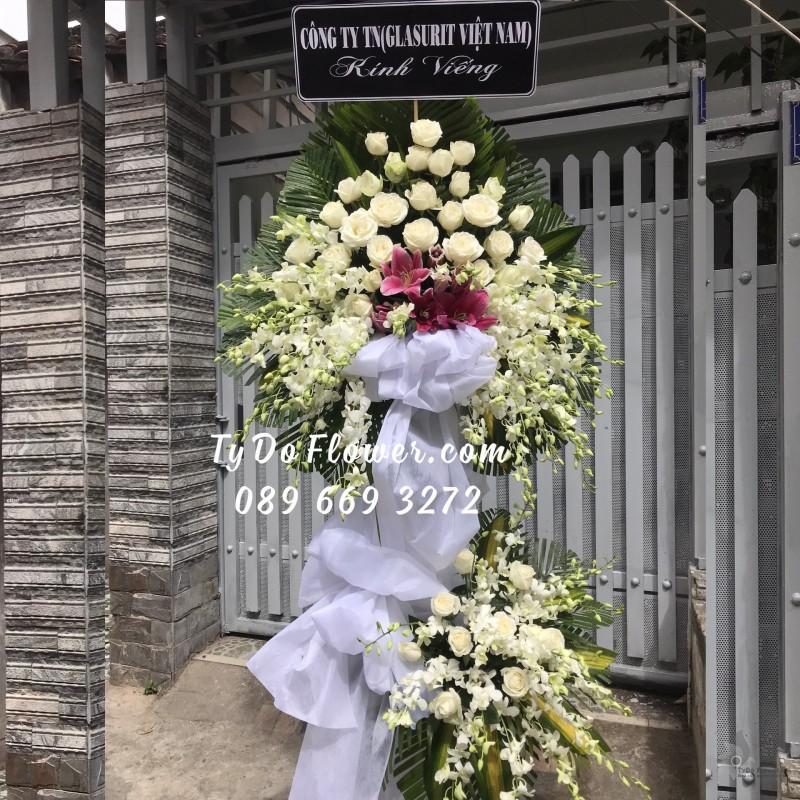 KCB0123180 KỆ HOA TANG LỄ HOA CHIA BUỒN