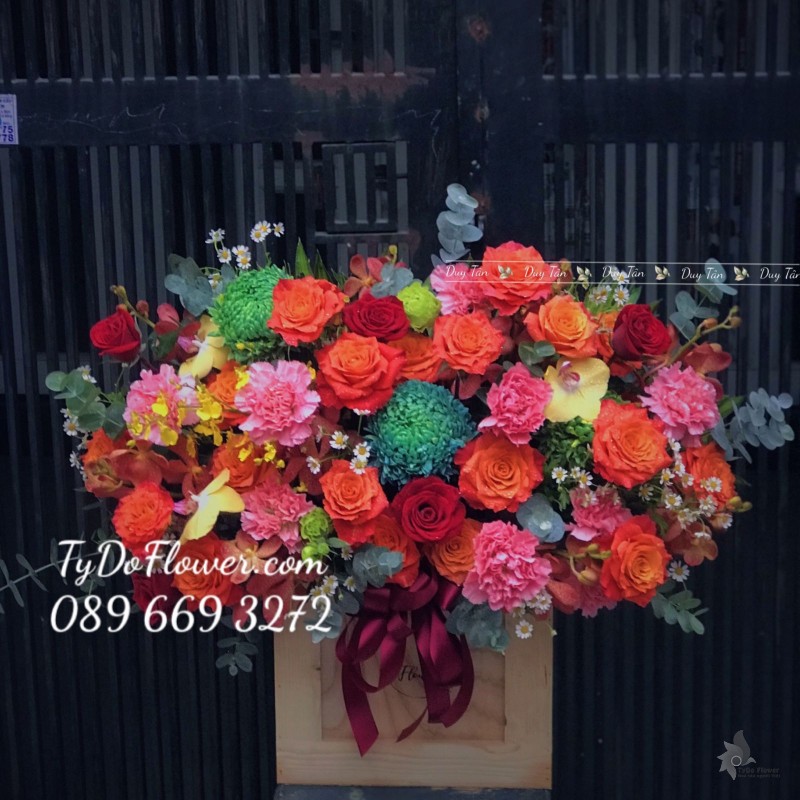 G0123190 GIỎ HOA CHÚC MỪNG