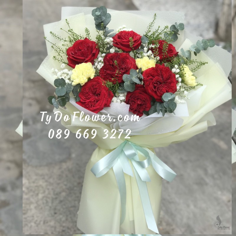 B0123200 BÓ HOA HỒNG ĐỎ RED OHARA HOA CHÚC MỪNG