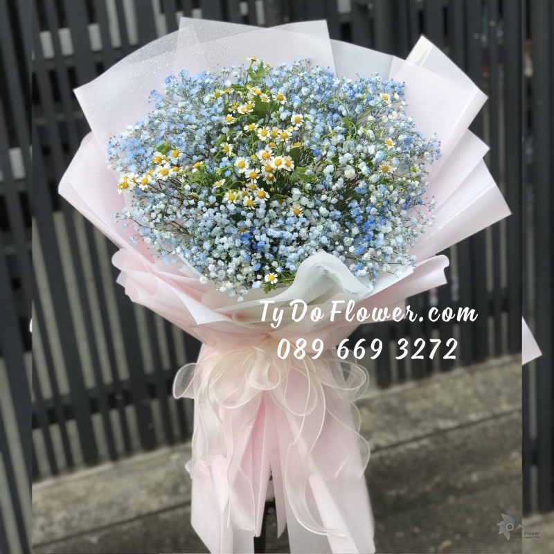 B0123202 BÓ HOA BABY HOA CHÚC MỪNG